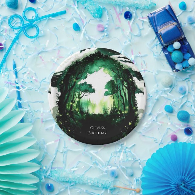 Plato De Papel Nacimiento de Pastel Woodland (Fiesta)