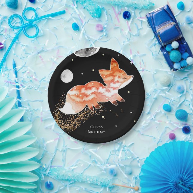 Plato De Papel Nacimiento de Pastel Woodland Fox (Fiesta)