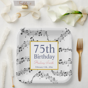 Plato De Papel Nacimiento del músico Black and White Music Note