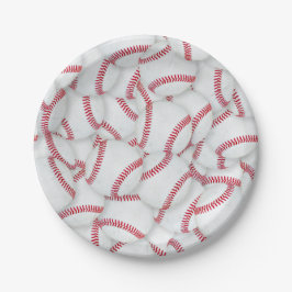 Plato De Papel Nacimiento del patrón de Baseballs en capas