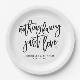 Plato De Papel Nada de fantasía solo ama al Boda casual