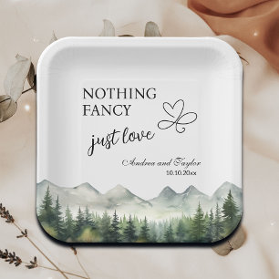 Plato De Papel Nada Elegante Solo Amor Boda Elegante