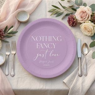 Plato De Papel Nada Elegante Solo Amor Minimalista Casual Boda