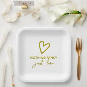 Plato De Papel Nada Fancy Ama Solamente A Groovy Green Boda