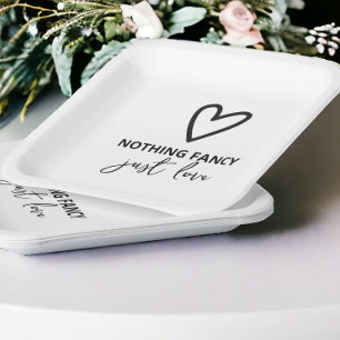 Plato De Papel Nada Fancy Just Love Minimalista Boda