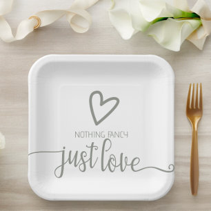 Plato De Papel Nada Fancy Just Love Minimalista Boda