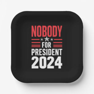 Plato De Papel Nadie para Presidente 2024 Elección Política USA