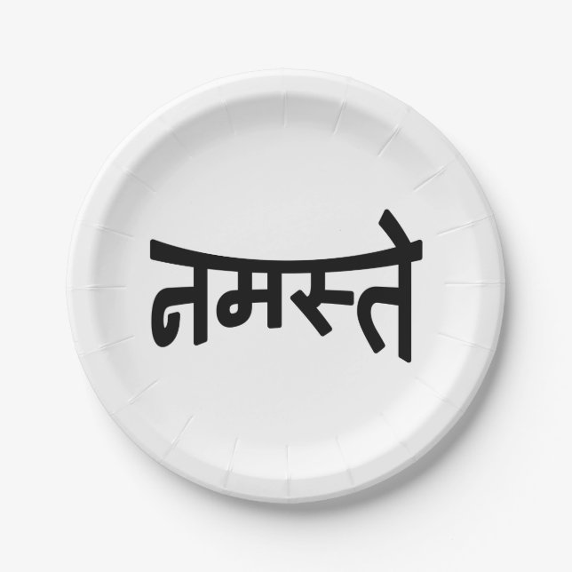 Plato De Papel Namaste (न म ते) - Guión Devanagari (Anverso)