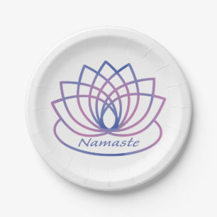 Plato De Papel Namaste Purple and Pink Lotus Flower