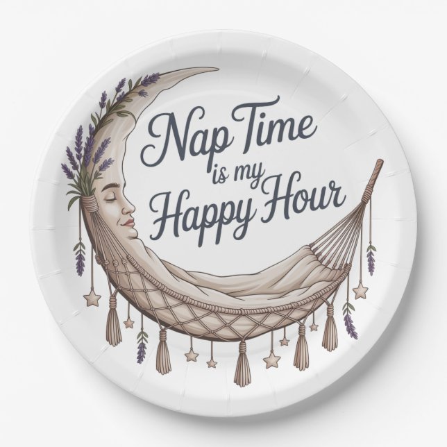 Plato De Papel Nap Time Is My Happy Hour (Anverso)