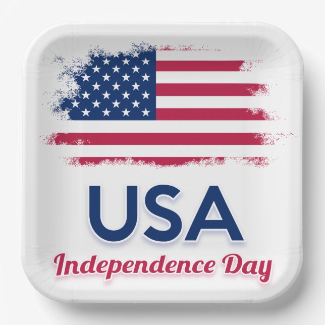 Plato De Papel Napkins de bandera de Estados Unidos (Anverso)