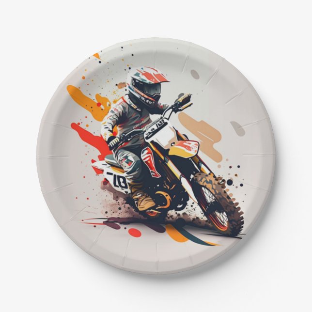 Plato De Papel Napkins Fiesta Motocross (Anverso)