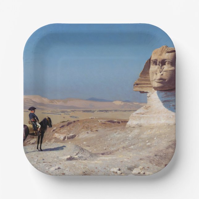 Plato De Papel Napoleón Bonaparte Antes de la Esfinge (por Gérôme (Anverso)
