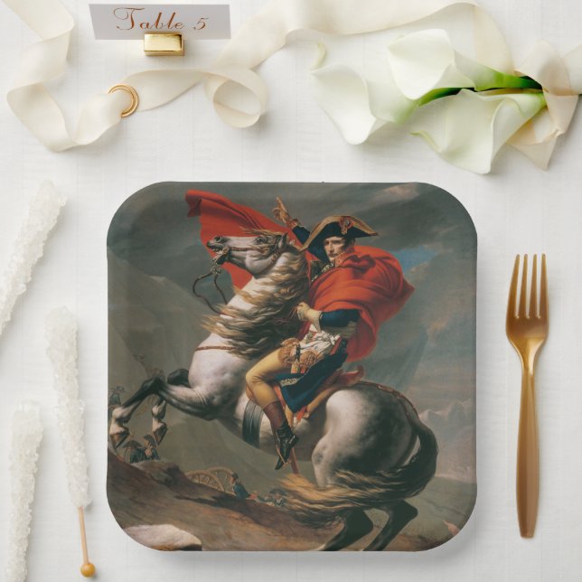Plato De Papel Napoleón con Caballo, Batalla del Paso de San Bern (Boda)