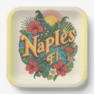 Plato De Papel Nápoles florida soñando
