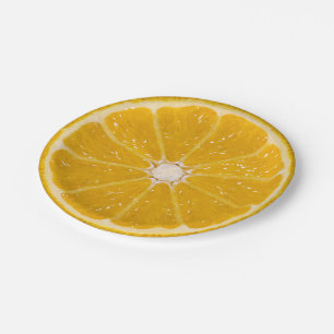 Plato De Papel Naranja