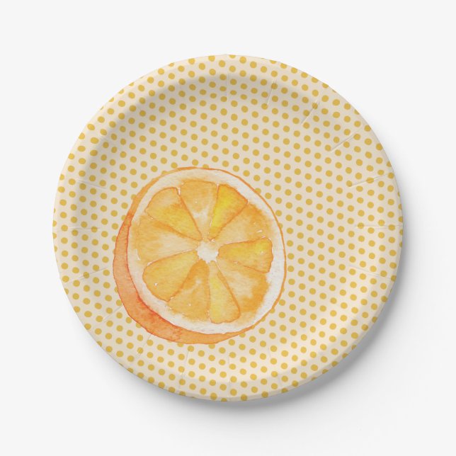 Plato De Papel Naranja (Anverso)