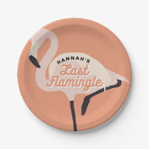Plato De Papel Naranja 70 Flamingo Last Flamingle Bridal Shower
