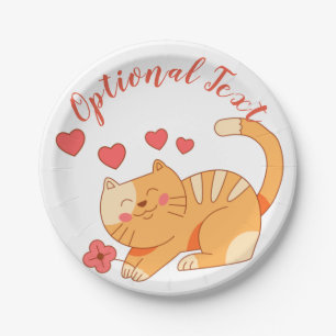 Plato De Papel Naranja Amante De La Cuta Tabby Kitten