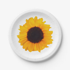 Plato De Papel Naranja amarillo Floral de girasol 4Eve