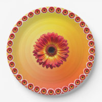Naranja amarillo Gradiente Rojo Gerbera patrón de 