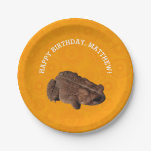 Plato De Papel Naranja Americano de Fotografía de Toad Personali