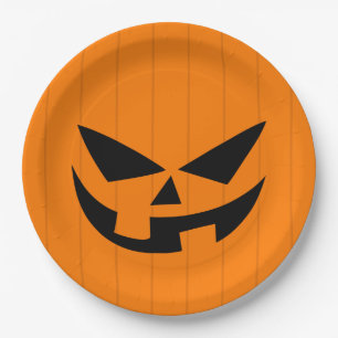 Plato De Papel Naranja asustado Jack O'Lantern Fiesta de Hallowee