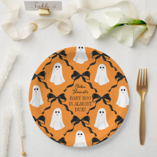 Plato De Papel Naranja Baby Boo casi debido a fantasmas y golpes 