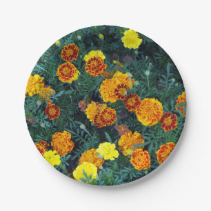 Plato De Papel Naranja bonito Marigolds