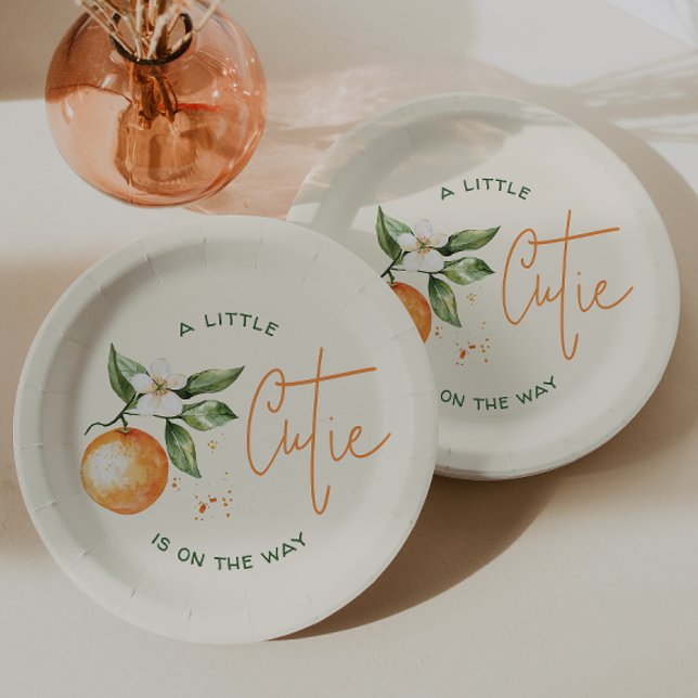 Plato De Papel Naranja Citrus Little Cutie En El Camino De Baby S (Subido por el creador)