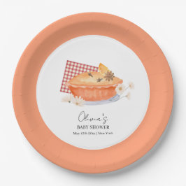 Plato De Papel Naranja Cutie Pie Flower Fall Baby Shower