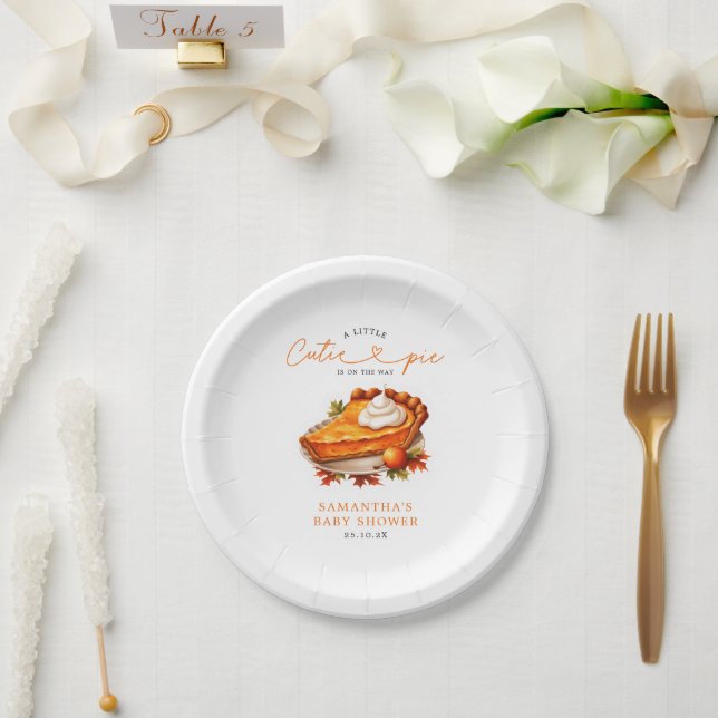 Plato De Papel Naranja Cutie Pimpkin Fall Baby Shower (Boda)