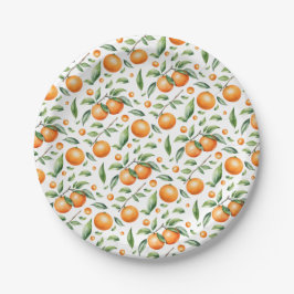 Plato De Papel Naranja de corte