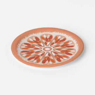 Plato De Papel Naranja de cortes de cítricos