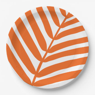 Plato De Papel Naranja de hoja de palma
