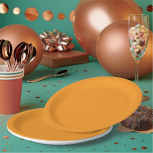 Plato De Papel Naranja de otoño de oro