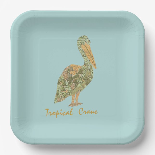 Plato De Papel Naranja de rana tropical (Anverso)
