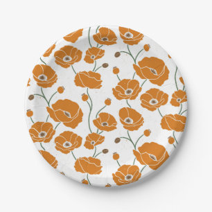Plato De Papel Naranja del campo de los cachorros