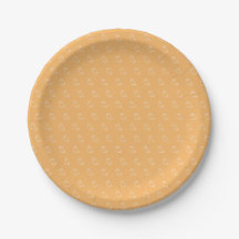 Plato de papel naranja fantasma dibujado a mano