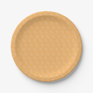 Plato de papel naranja fantasma dibujado a mano
