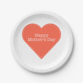 Plato De Papel Naranja feliz Día de la Madre