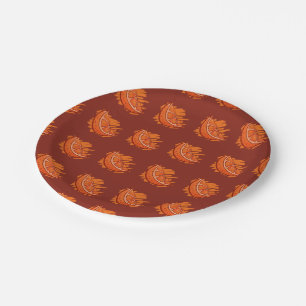 Plato De Papel Naranja Fiesta Suppiies