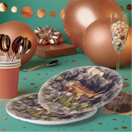 Plato De Papel Naranja Guana Art