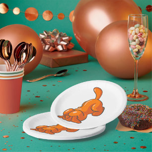 Plato De Papel Naranja Hound Dog