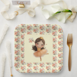 Plato De Papel Naranja Little Princess Ball