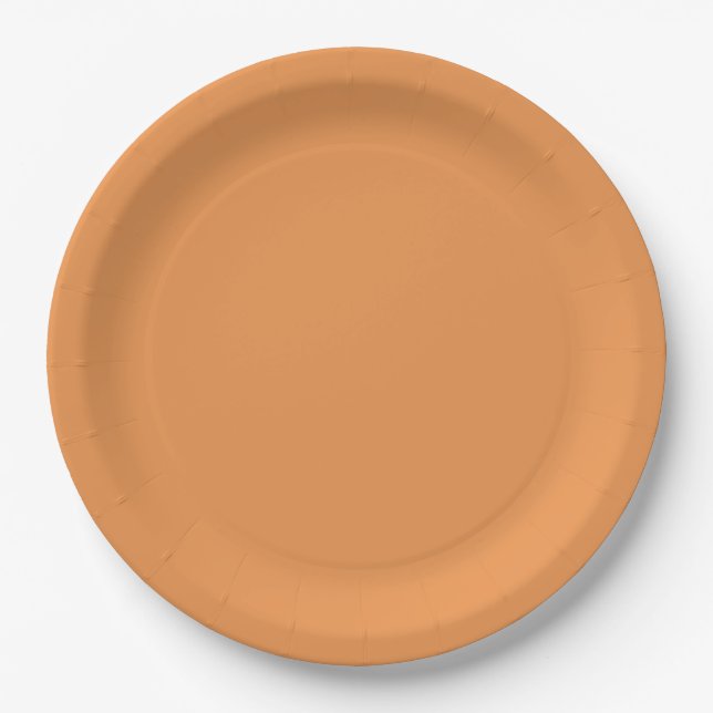 Plato De Papel Naranja Matte (Anverso)