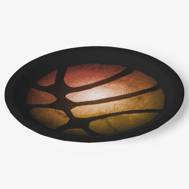 Plato De Papel Naranja metálico Baloncesto Baloncesto Papel de cu (Angular)