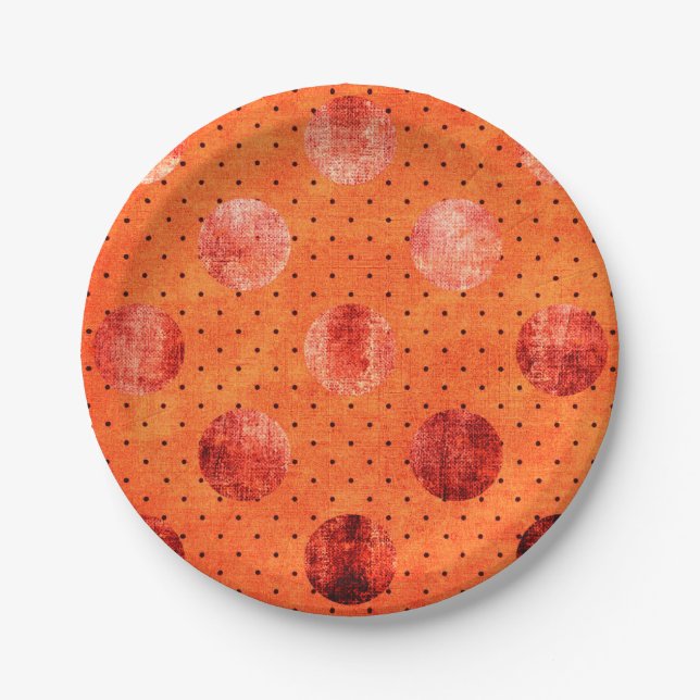 Plato De Papel Naranja metálico y placa de papel de polika de cob (Anverso)