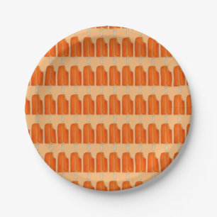 Plato De Papel Naranja n' Crema de helado