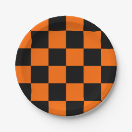Plato De Papel Naranja negro de Halloween revisado